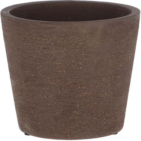 Pot de fleurs rond en terre cuite - Marron - D 15 x H 13 cm - Livraison gratuite (1/4)
