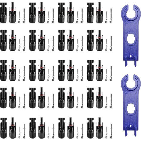 Kit de connecteurs pour panneau solaire – 20 paires de connecteurs mâle/femelle pour câble de 2,5/4/6 mm², connecteurs PV étanches avec clé solaire (1/5)