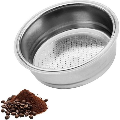 Filtre à café 51 mm, panier-filtre, filtre à expresso, accessoire en acier inoxydable, compatible avec les machines Delonghi et Breville, pour le camping et le rinçage. (1/5)