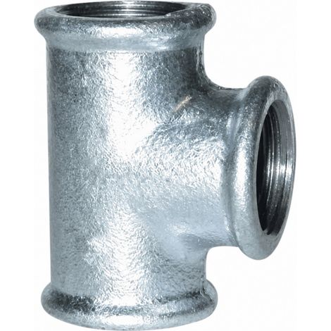 Té égal galva 20x27 femelle – Fonte malléable galvanisée – Raccord plomberie durable – Résistance à la corrosion – Codital