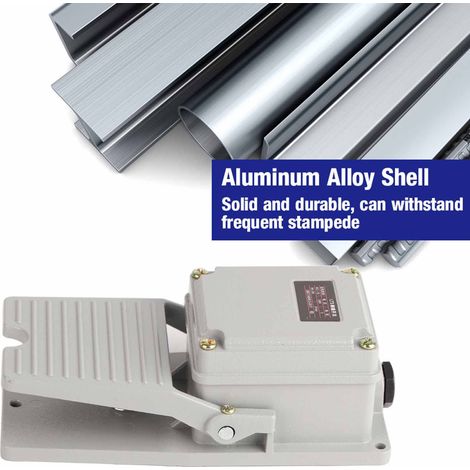 Interrupteur au Pied Momentané Coque Aluminium Antidérapant Contacts Argent LT3
