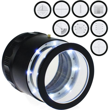 1 Loupe, 10X, LED, 9 échelles, verre optique, bijouterie (1/4)