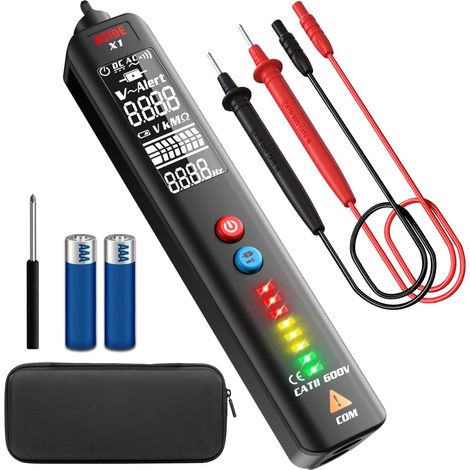 BSIDE EBTN Détecteur de tension, écran LCD à 3 lignes, testeur de tension, sans contact avec sensibilité réglable, capteur d'alimentation CA à double plage Pocket size (1/5)