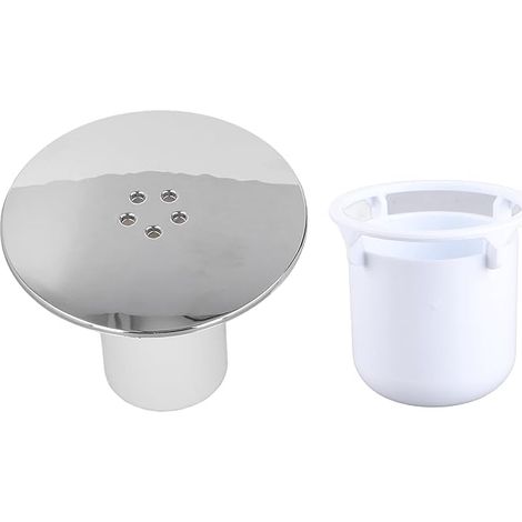 Couvercle de Drain de Douche 90mm chromé, Installation sans Outil, Attrape-Cheveux Amovible, Drainage Rapide, pour Salle de Bain, évite Les Bouchons (1/5)