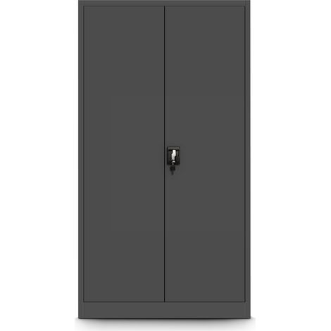 Armoire en métal avec compartiment supplémentaire TOMASZ, 900 x 1850 x 450 mm, anthracite (1/3)