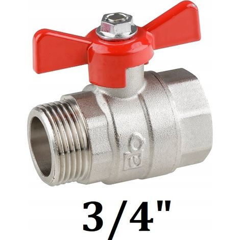Valvola a sfera a farfalla WZ con premistoppa AQUER da 3/4 di pollice (1/2)