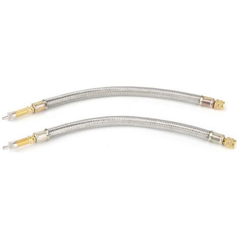 Ventilverlängerungsadapter, 2 Stück, geflochtener Edelstahl, universell für Autos, 250 mm (1/4)