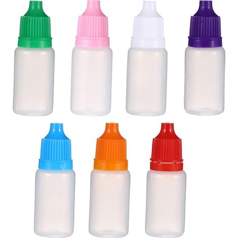 50 flacons compte-gouttes vides pour liquide oculaire, translucides et souples-6X2cm-Random Color