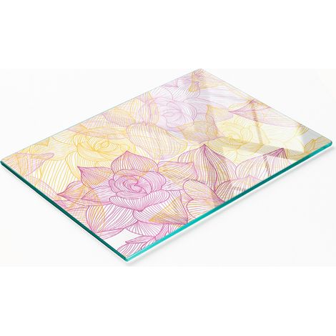 Tabla de cocina decorativa multifuncional con estampado floral templado de 80x52 cm. (1/5)