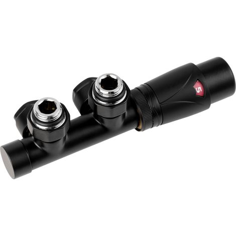 Valx DUO Universal-Kombinationsventil, mattschwarz, mit PEX-Anschlüssen 3/4" x 16 mm