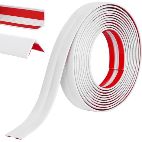Decorative Moulding Rolls, 2 cm x 3 m, PVC Corner, White (1/5)