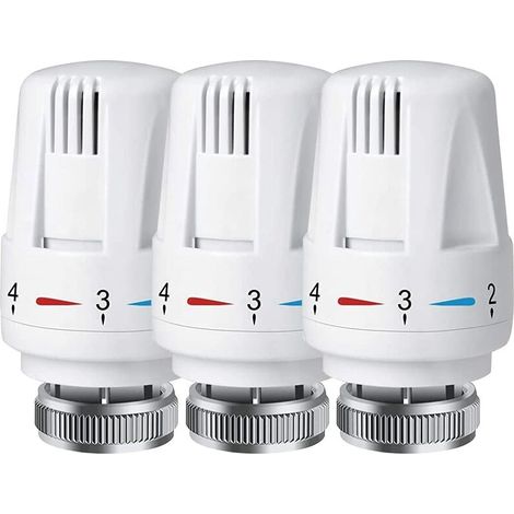 Lot de 3 têtes thermostatiques, vanne de radiateur thermostatique, vanne de radiateur thermostatique M30 x 1,5, tête de radiateur thermostatique (1/5)