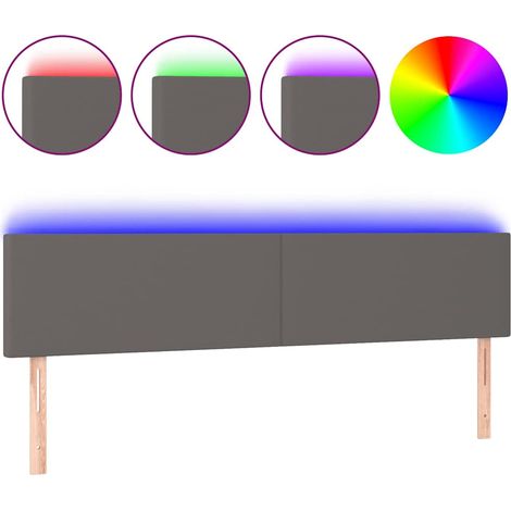 Maison Exclusive - Tête de lit à LED Gris 160x5x78/88 cm Similicuir (1/5)
