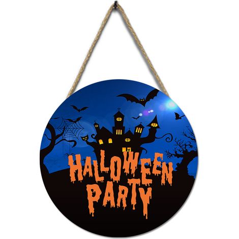 Panneau Décoratif Halloween Sorcière - Ronde en Bois pour Intérieur Extérieur - Décoration Festive Maison Fête - 1 Pièce (1/5)