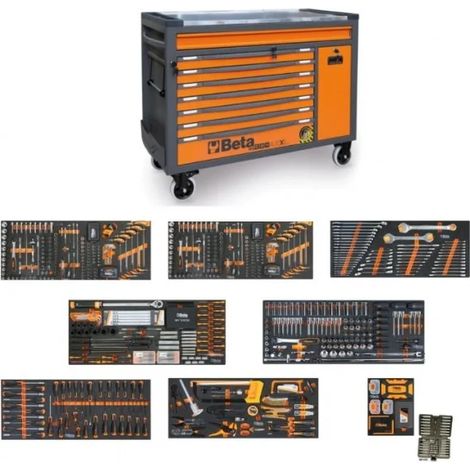 Beta BW 2400 RSC24AXXL Cassettiera antiribaltamento con assortimento in termoformati - Arancione