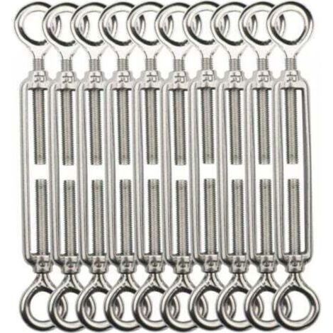 Tendeur de câble M5, Tendeur de câble en acier inoxydable 304 pour corde à linge, cintre, câble de corps -10 pcs. (1/5)