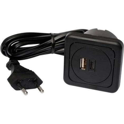 interBär 9016-014 Presa USB 3 Porte Nera
