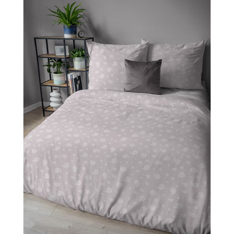 Parure de lit en flanelle 220x200, petit motif cachemire poudré (1/5)