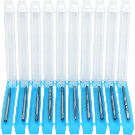 10 Pièces Perceuse à Taraud à Flûte Droite Outils de Quincaillerie de Machine de Fond en Acier Rapide M2 W6542 pour Acier Inoxydable Fonte Malléable à Haute dureté, Plus (1/4)