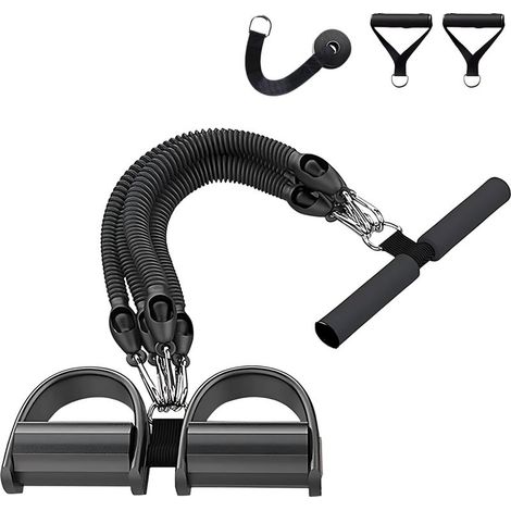 Ensemble de Bandes de Résistance avec Pédale et Ancrage de Porte – Appareil d’Entraînement 45kg pour Maison, Gym à Domicile, Entraînement Musculaire (1/5)
