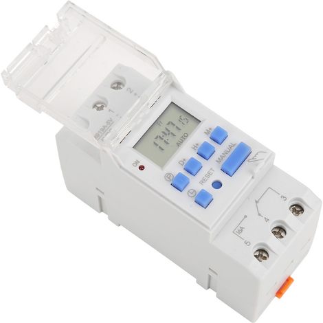 Minuteur hebdomadaire 5 V CC 16 A avec interrupteur marche/arrêt LCD, fonction compte à rebours et pile remplaçable (1/5)