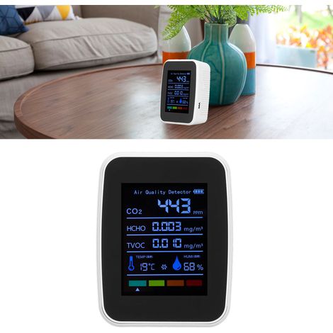 Compteur de CO2 5 en 1, capteur numérique de température et d'humidité, capteur semi-conducteur de température intérieure, d'humidité, de qualité de l'air, détecteur de dioxyde de carbone, détection d (1/5)
