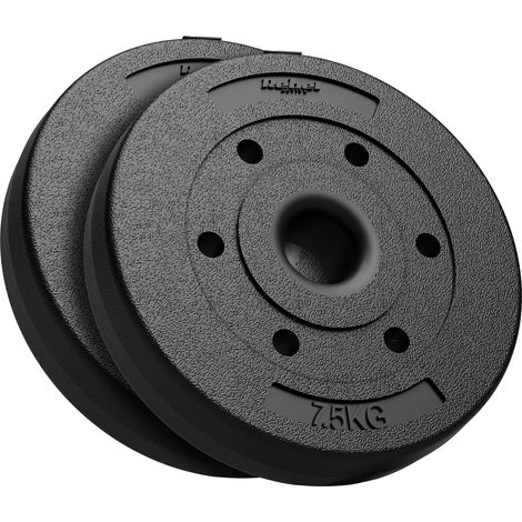 Set di pesi olimpici bituminosi 2x7,5 kg, foro da 51 mm per bilancieri Rebel. (1/5)