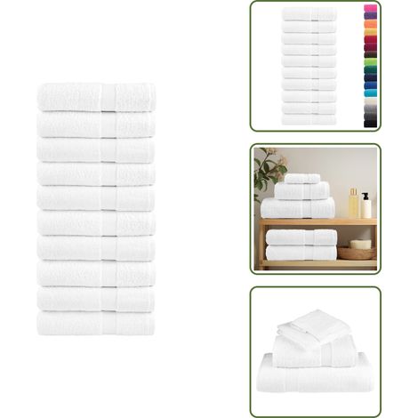 Premium-Handtücher SOLUND 10 Stk. Weiß 50x100cm 600 g/m² - Baumwolle - Handtücher - Weiße Handtücher - Badezimmertextilien - Küchenhandtücher (1/5)