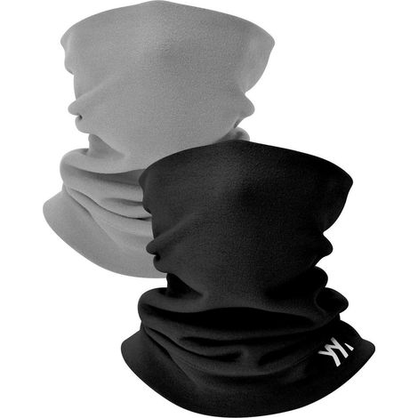 Schlauchschal Kinder, warm & winddicht, atmungsaktiv, für Sport & Winter, Schwarz & Hellgrau (1/5)