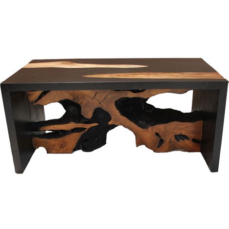 Table basse racine 110x60x45 cm en bois de suar et teck - STROM