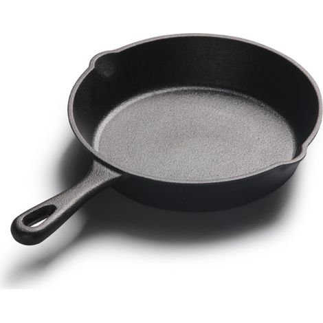 Poêle à frire ronde 20 cm en fonte à fond plat chauffage uniforme antiadhésive pour cuisson (1/5)