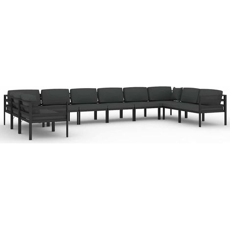 Maison Exclusive - 10-tlg. Garten-Lounge-Set mit Kissen Aluminium (1/5)