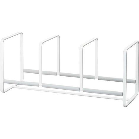 Porte-vaisselle à trois compartiments style japonais tout métal, égouttoir pour assiettes et bols, rangement cuisine évier LH-076 blanc (1/5)