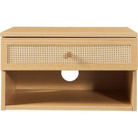 Estantería de diseño atemporal para salón/dormitorio mueble de almacenaje de pared 40 x 32 x 23 cm efecto roble con aspecto de ratán 030011240 (1/4)