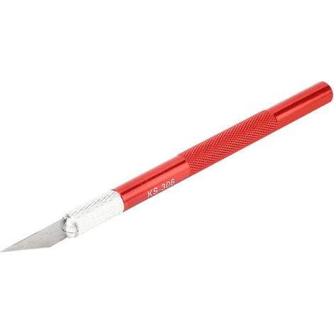 Couteau de Sculpture Artisanale en Acier Inoxydable Rouge pour Travail du Bois et Réparation de Téléphone (1/5)