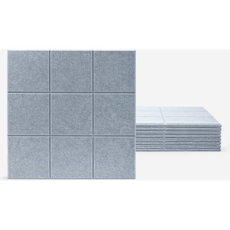 Set 8 pannelli fonoassorbenti 60x60 decorativi geometrici grigio Didi-G