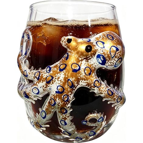 Verres À Eau Verrerie 3D Vie Marine Tumbler En Verre À Boire Pour Barmans Collectionneurs Artistes Locataires Rassemblements Bureau Et Domicile Vacances Et (1/5)