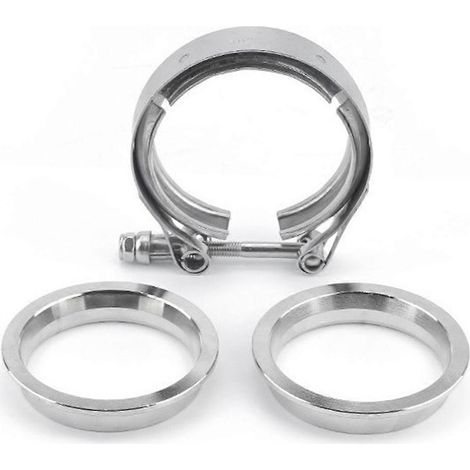 Kit de bride de serrage V-Band mâle/femelle 2,5 pouces (63 mm) pour tuyau de descente turbo, soupape de décharge et tuyaux d'échappement turbo à bride V-Band - Accessoires auto (1/5)