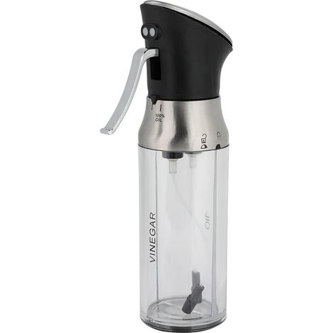 Botella pulverizadora de aceite, botella dispensadora de aceite y vinagre de doble boquilla de PC transparente de grado alimenticio, frascos controlables, suministros de cocina para buceadores.