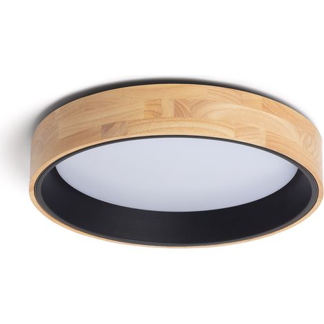 Ledkia – Plafonnier LED rond bois et aluminium 20W CCT sélectionnable – Ø470 mm – Éclairage décoratif pour espaces intérieurs (1/5)