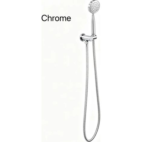 (Ensemble de 3 pièces chromé) Tête en nickel brossé, flexible de douche de 150 cm en acier inoxydable, pommeau de douche, accessoires pour robinetterie murale (1/5)
