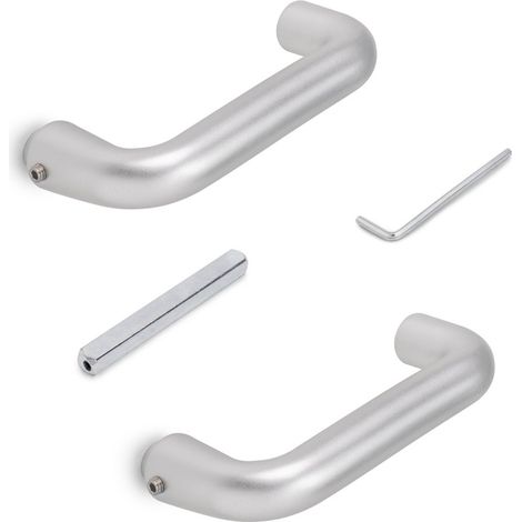 Maniglie per serrature di porte da interno in vetro, Modello U, alluminio, anodizzato opaco 9172662 EMUCA (1/5)
