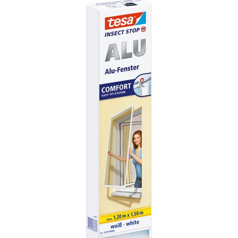 tesa Insektenschutz-Fenster COMFORT 120 x 150 cm weiß Insektenschutzfenster (1/5)