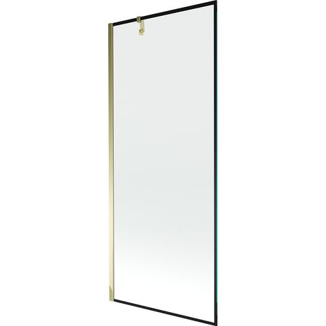 Mexen Next paratia della doccia 1 anta 80 x 150 cm, cornice nera, dorata - 895-080-000-00-70-50