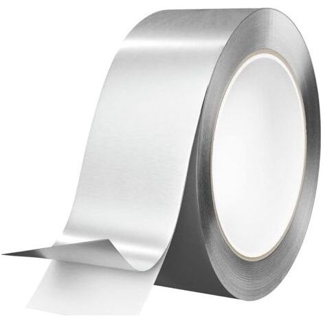 Lot de 10 rubans adhésifs en feuille d'aluminium de 2 mil d'épaisseur, avec doublure, résistant à 250 degrés, 15 m x 50 mm (argenté) (1/3)