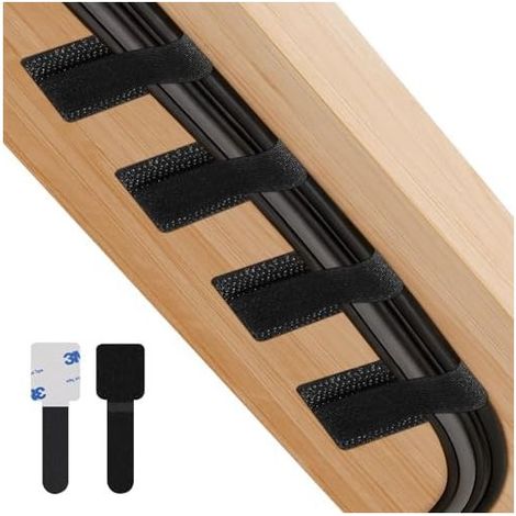 Câble Management sous Bureau. 90 30mm Réglable Cache-Fil Auto-agrippant. 50 Pcs Réutilisable Organisateur pour Gestion de PC.TV.DVD etc. - (1/5)
