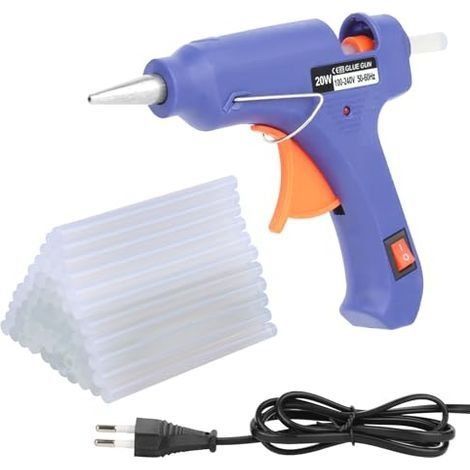 Pistolet à Colle Chaude, 20W Pistolet a Colle avec 60pcs 7mm100mm Bâtons de Colle, Pistolets à Colle électriques Pistolet a Colle Chaude pour Réparation, Artisanat, DIY, Maison (1/5)