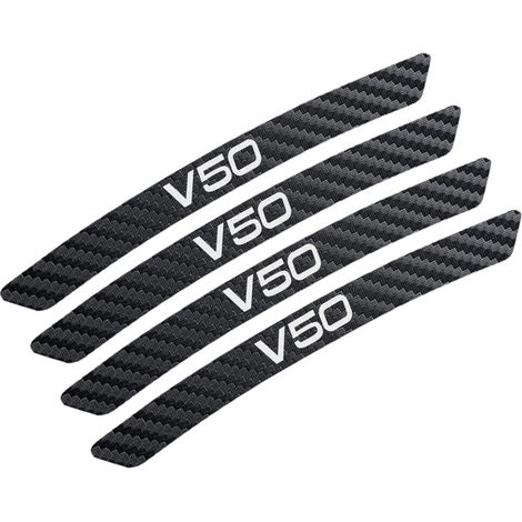 (Pour V50) 4 autocollants de jante en fibre de carbone compatibles avec les accessoires de voiture Volvo (1/5)