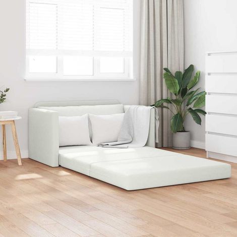 Canapé-Lit,Lit de jour,Lit de repos 110cm Blanc Simili cuir (1/5)