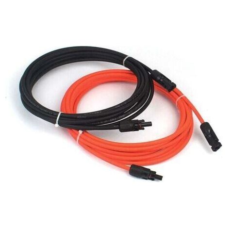 [JAMAIS UTILISÉ]Connecteur et raccord de panneau solaire,2 x câble d'extension photovoltaïque, pv1 - f 6,0 mm ²， 1m/ câble, connecteur mc4 IP67, 14awg (noir + rouge) pour panneaux solaires photovoltaï (1/4)